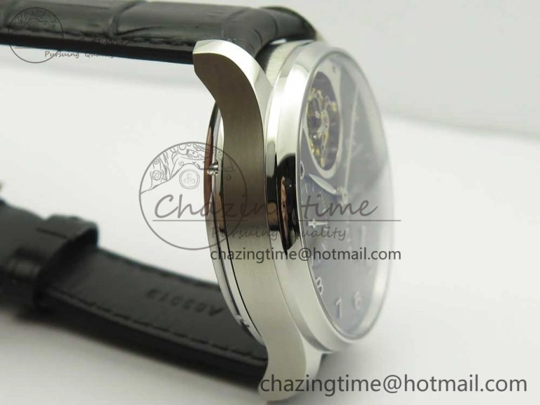 Portuguese Tourbillon IW5046 SS ZF Best Edition Gray Dial on Black Leather Strap Stylish 7147