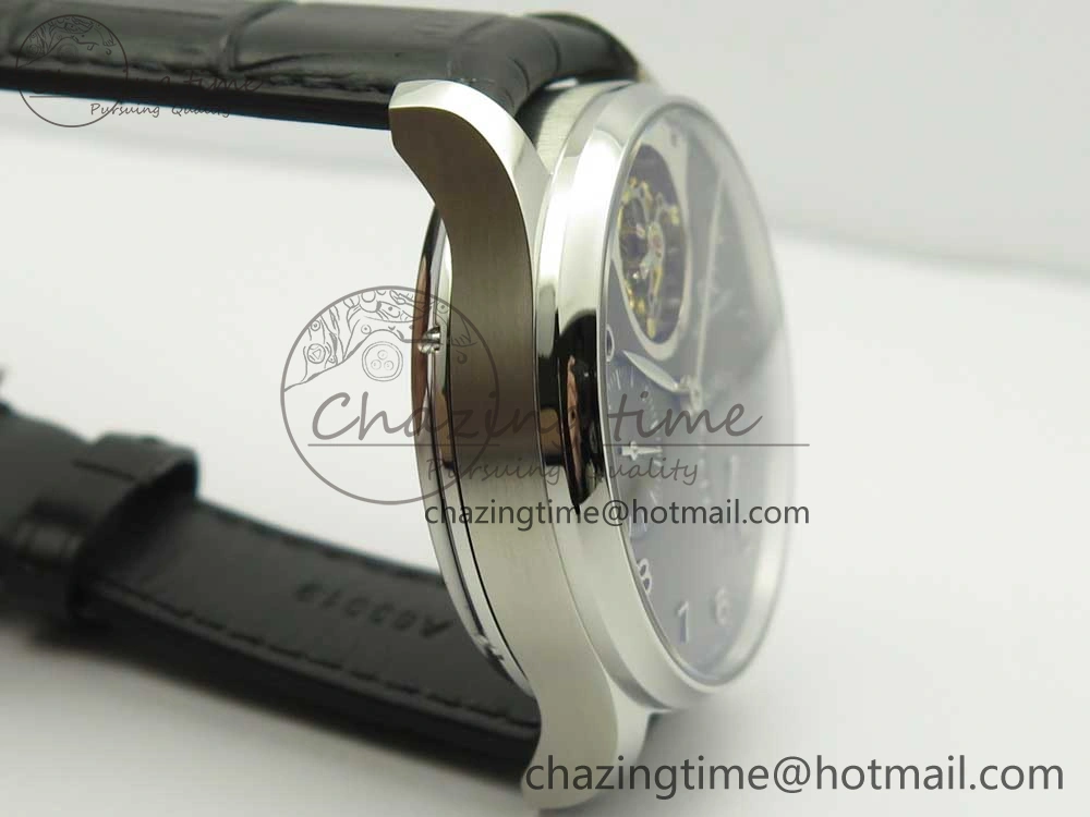 Portuguese Tourbillon IW5046 SS ZF Best Edition Gray Dial on Black Leather Strap Stylish 7147