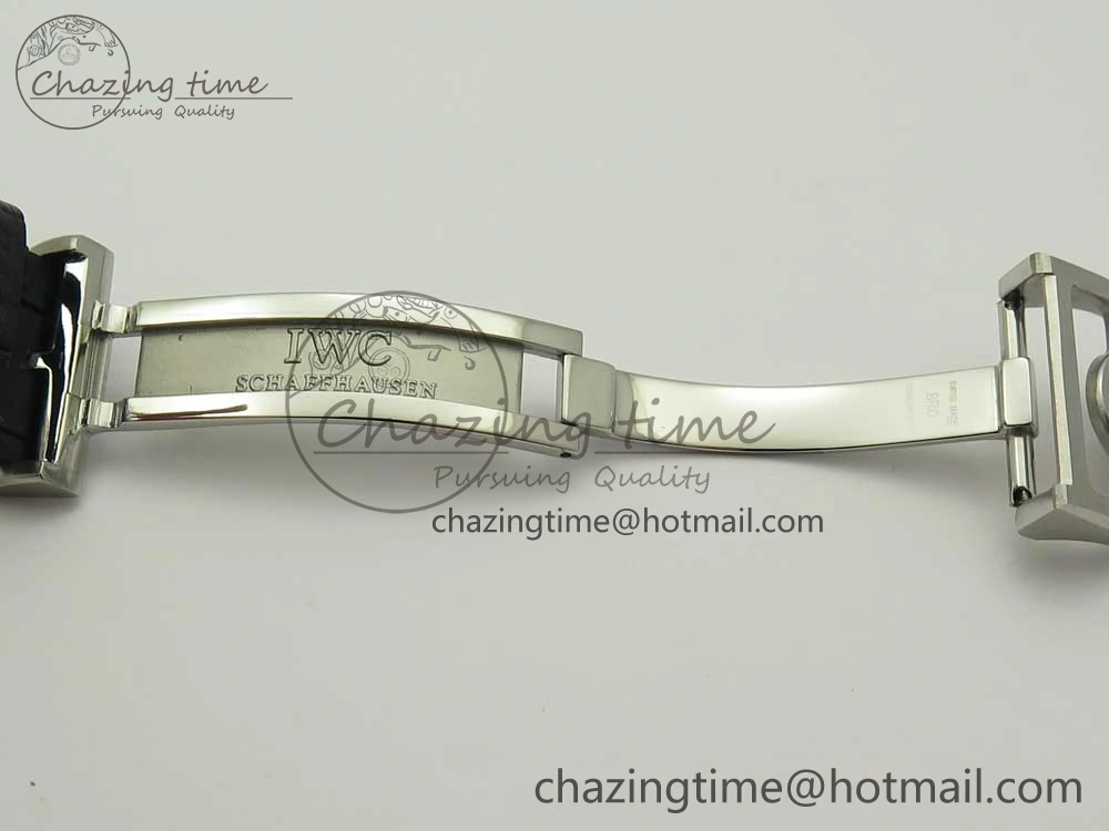 Portuguese Tourbillon IW5046 SS ZF Best Edition Gray Dial on Black Leather Strap Stylish 7147
