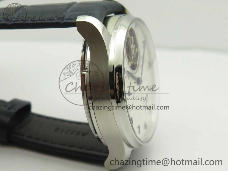 Neat Portuguese Tourbillon IW5046 SS ZF Best Edition White Dial Blue Markers on Blue Leather Strap 7149
