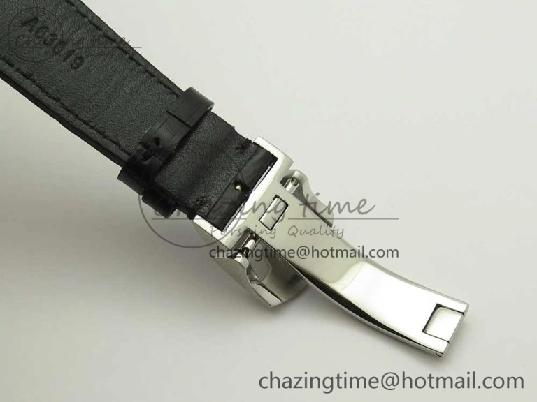 Portuguese Tourbillon IW5046 SS ZF Best Edition White Dial SS Markers on Black Leather Strap Affordable 7148