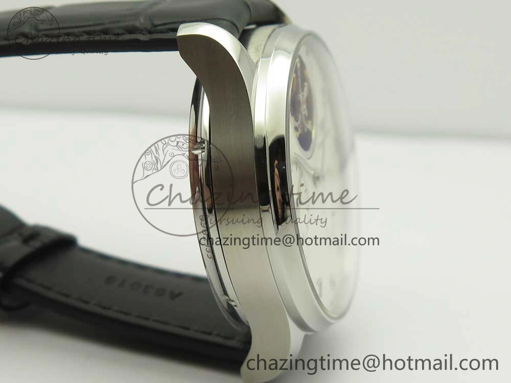 Portuguese Tourbillon IW5046 SS ZF Best Edition White Dial SS Markers on Black Leather Strap Affordable 7148