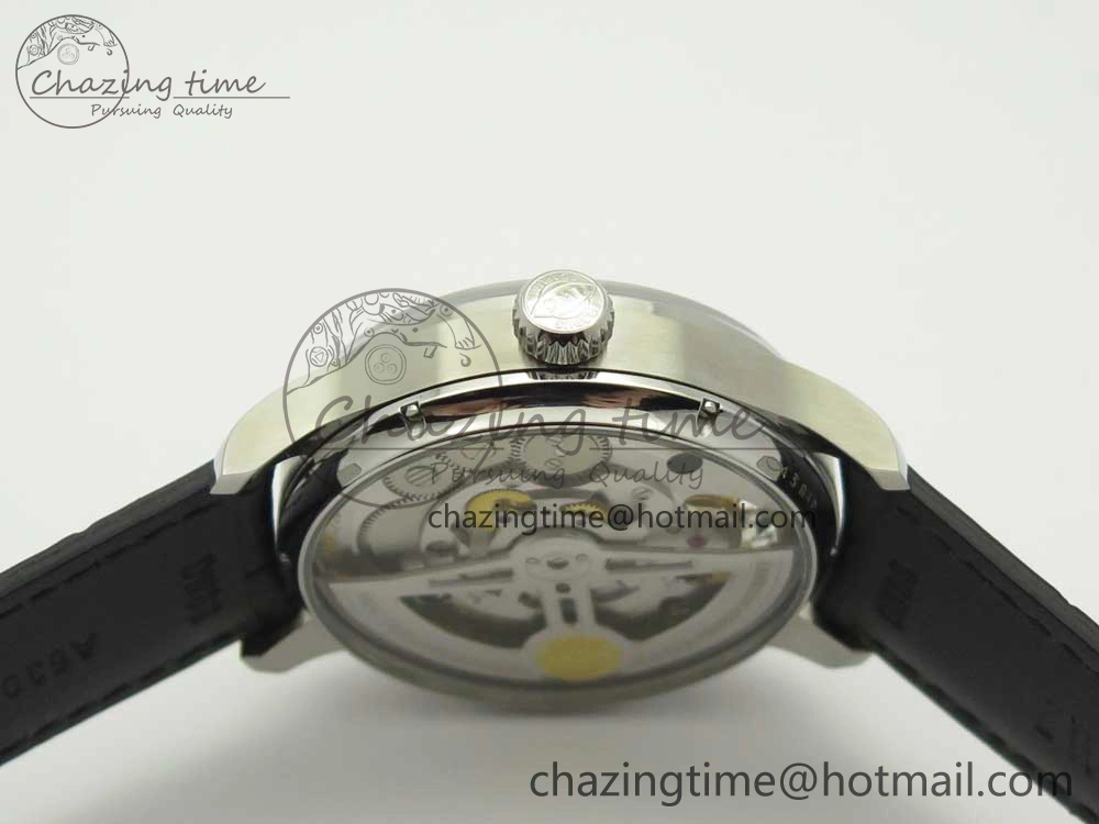 Portuguese Tourbillon IW5046 SS ZF Best Edition White Dial SS Markers on Black Leather Strap Affordable 7148