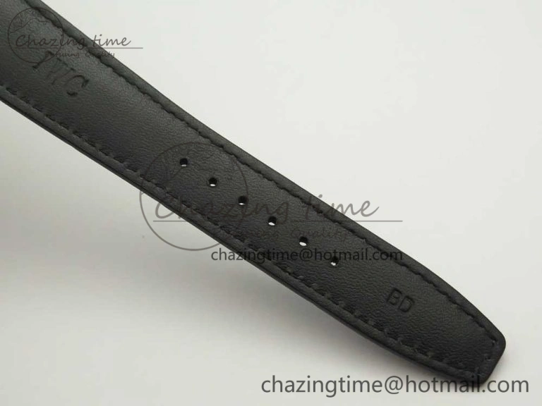 Portuguese Tourbillon IW5046 SS ZF Best Edition White Dial SS Markers on Black Leather Strap Affordable 7148