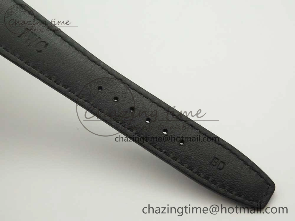 Portuguese Tourbillon IW5046 SS ZF Best Edition White Dial SS Markers on Black Leather Strap Affordable 7148