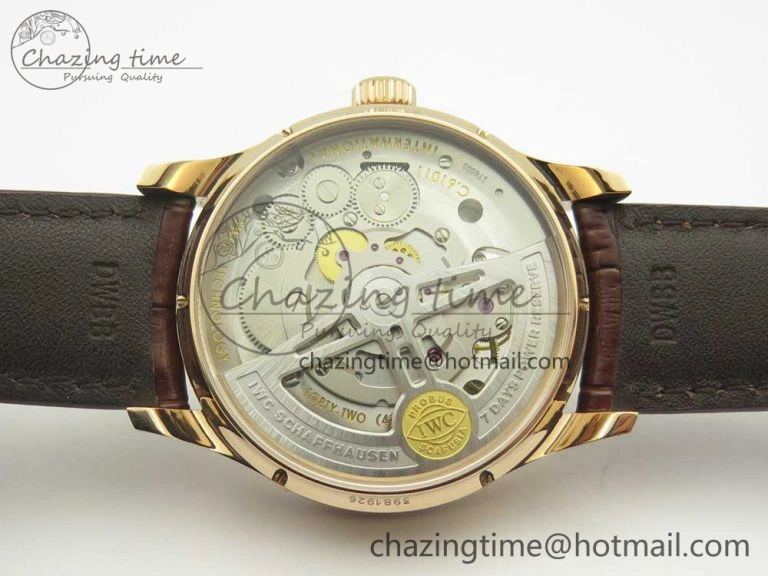 Portuguese Tourbillon IW504602 RG ZF Best Edition White Dial on Brown Leather Strap QuickDry 7178