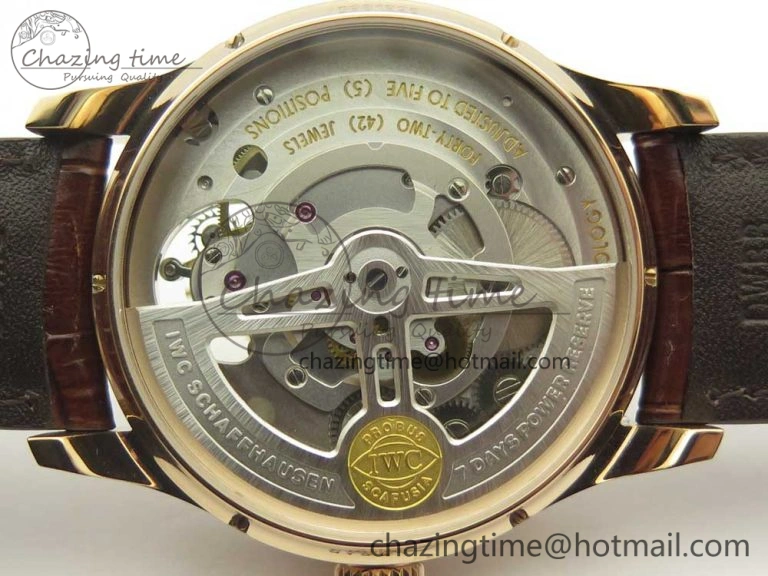 Portuguese Tourbillon IW504602 RG ZF Best Edition White Dial on Brown Leather Strap QuickDry 7178