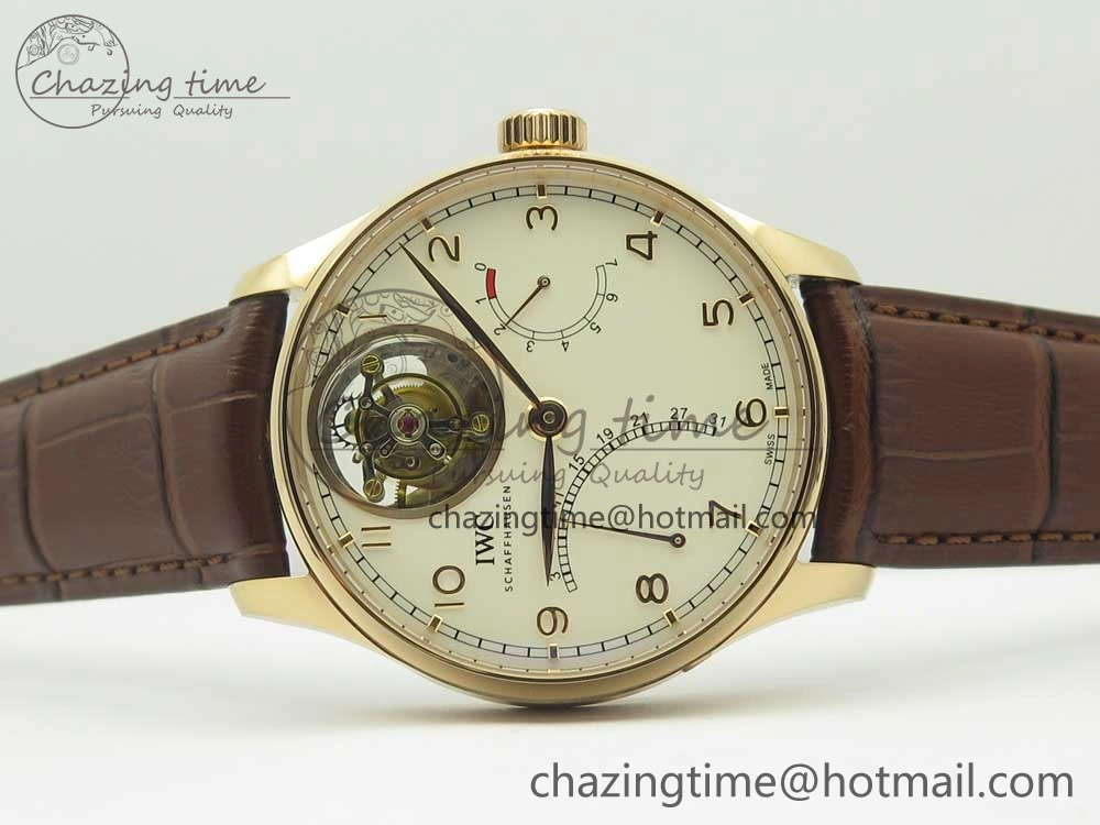 Portuguese Tourbillon IW504602 RG ZF Best Edition White Dial on Brown Leather Strap QuickDry 7178
