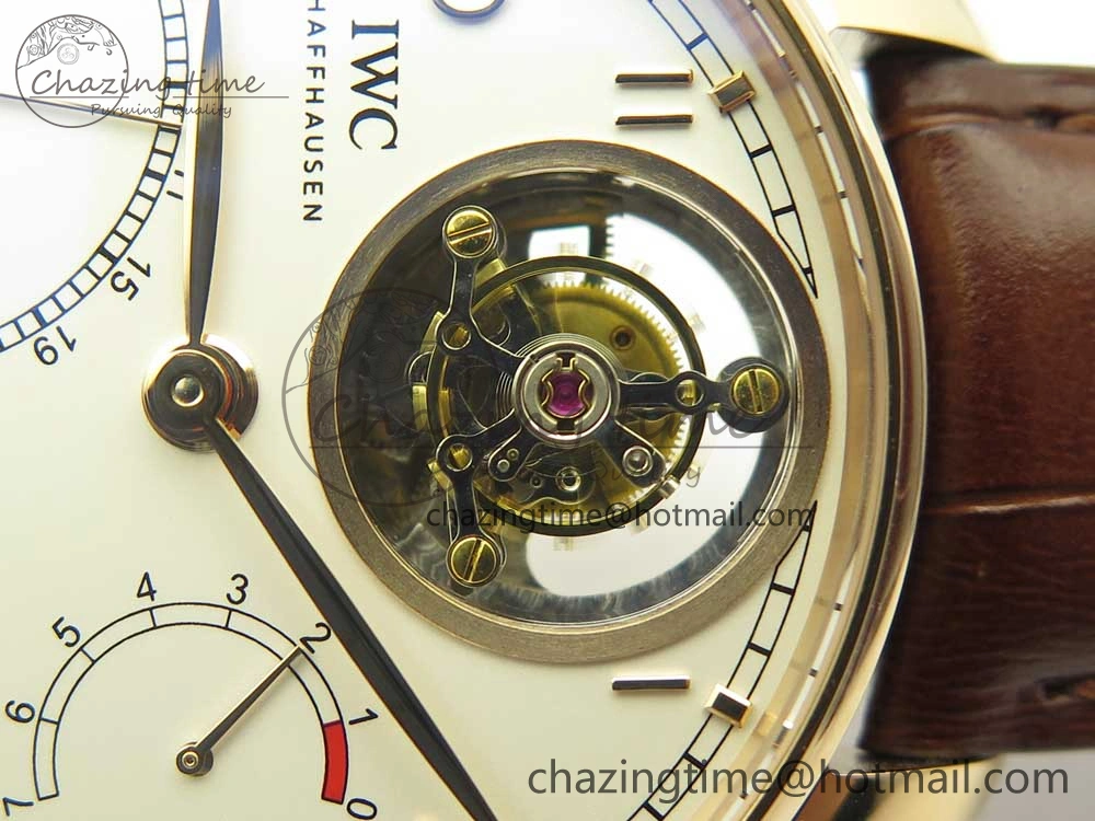 Portuguese Tourbillon IW504602 RG ZF Best Edition White Dial on Brown Leather Strap QuickDry 7178