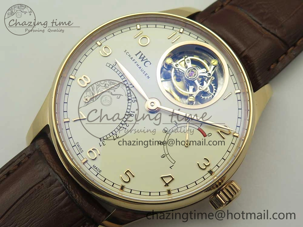 Portuguese Tourbillon IW504602 RG ZF Best Edition White Dial on Brown Leather Strap QuickDry 7178