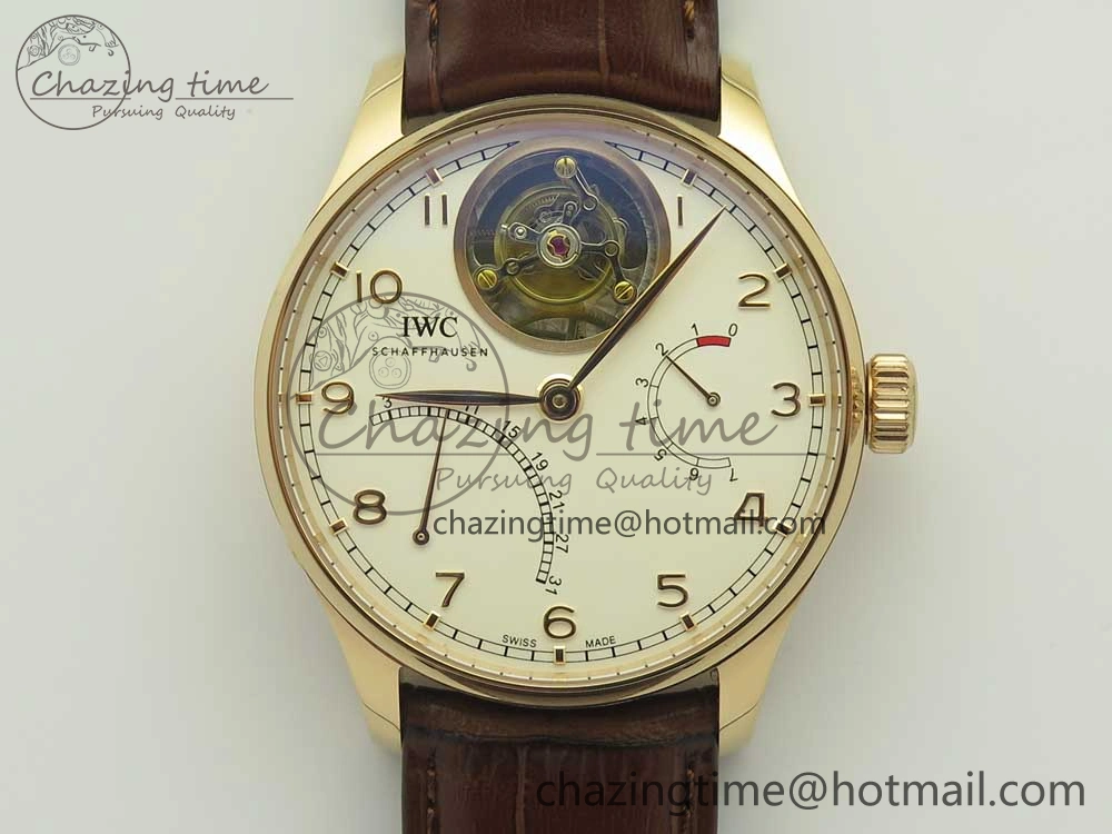 Portuguese Tourbillon IW504602 RG ZF Best Edition White Dial on Brown Leather Strap QuickDry 7178