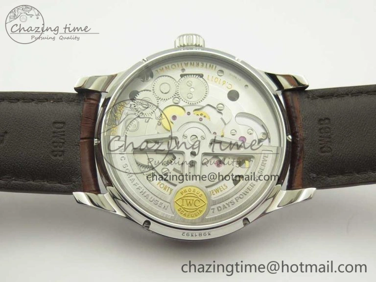 Refined Portuguese Tourbillon IW504602 SS ZF Best Edition Gray Dial on Brown Leather Strap 7177