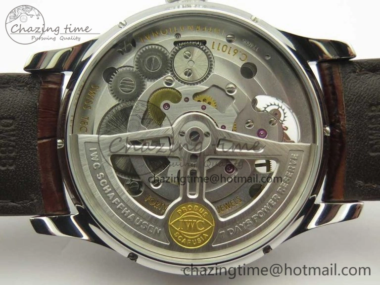 Refined Portuguese Tourbillon IW504602 SS ZF Best Edition Gray Dial on Brown Leather Strap 7177