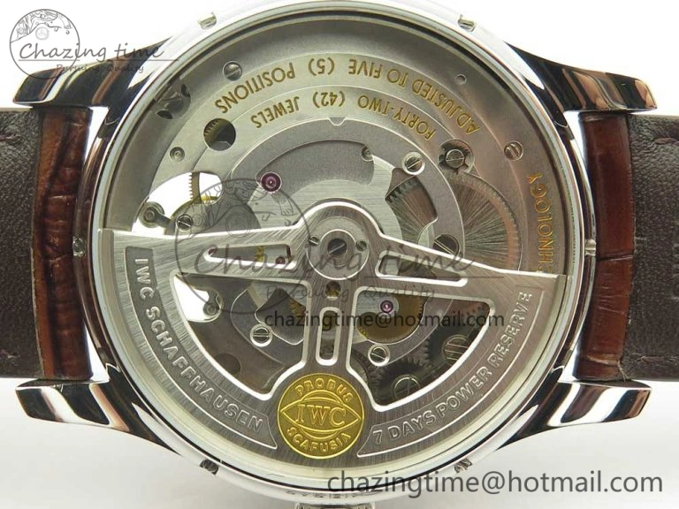 Refined Portuguese Tourbillon IW504602 SS ZF Best Edition Gray Dial on Brown Leather Strap 7177