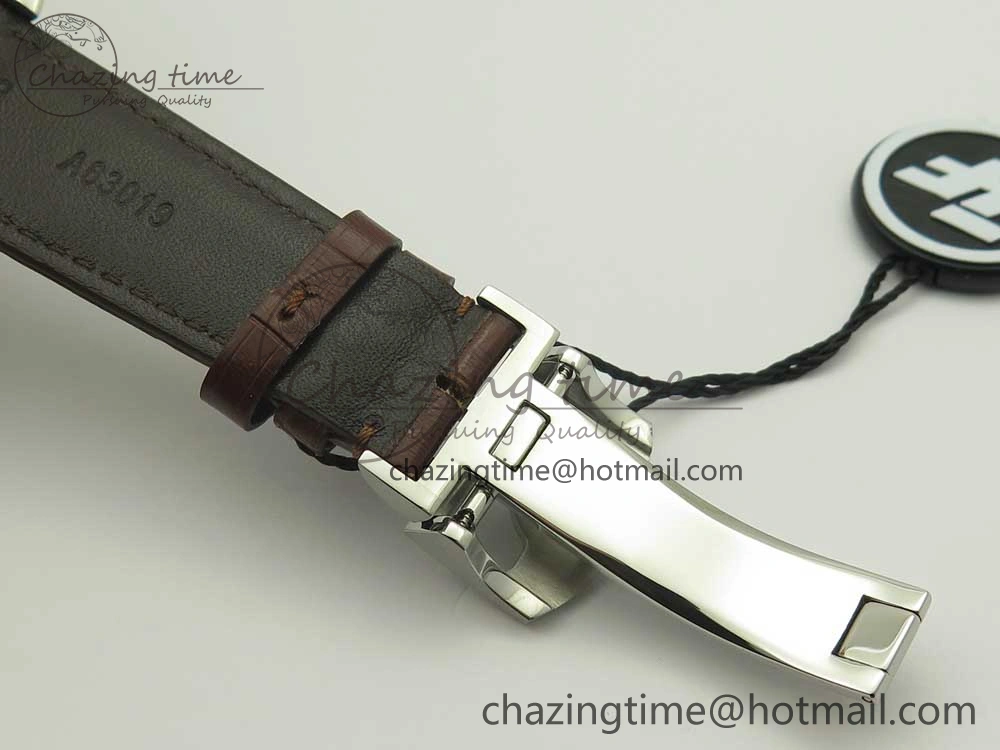 Refined Portuguese Tourbillon IW504602 SS ZF Best Edition Gray Dial on Brown Leather Strap 7177