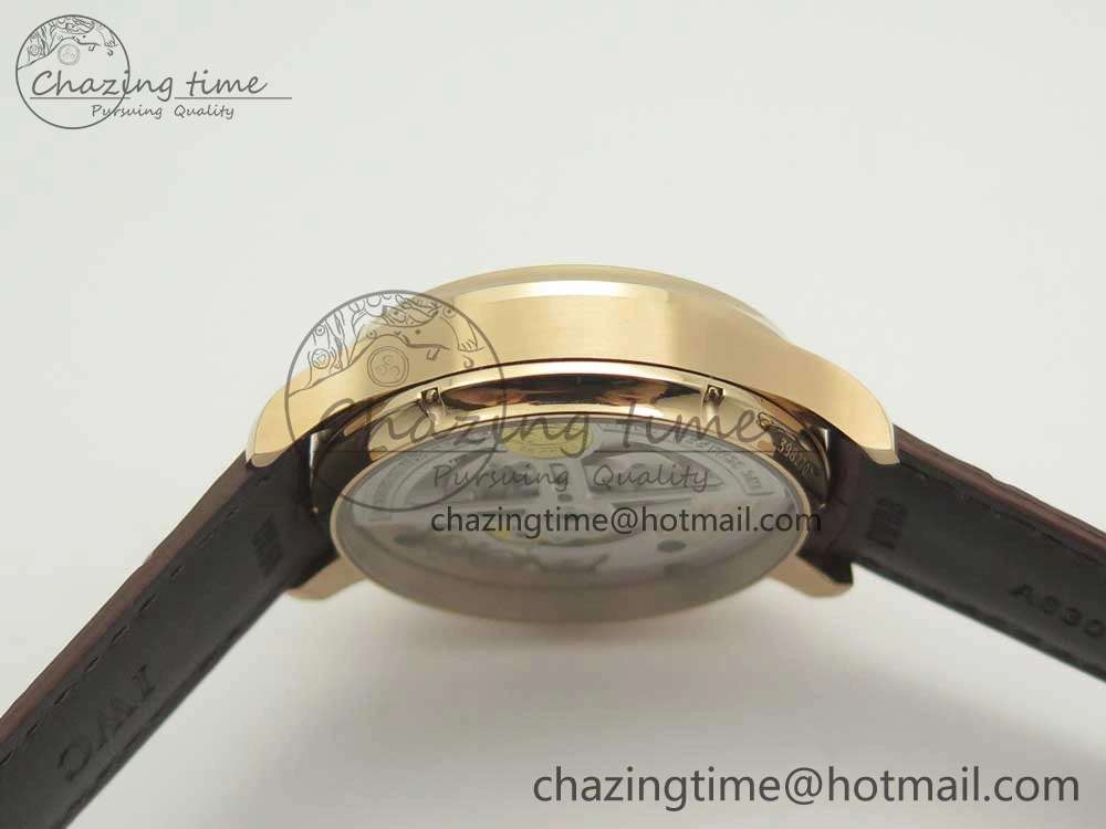 BestValue Portuguese Tourbillon IW5463 RG ZF Best Edition White Dial on Brown Leather Strap 7174