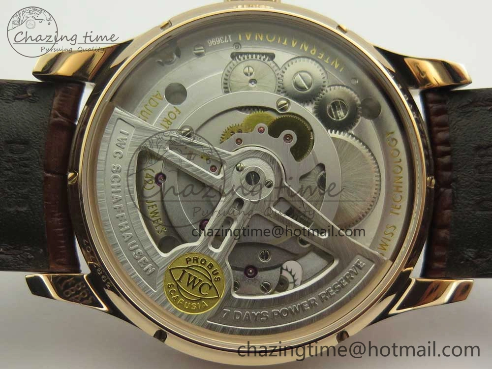 BestValue Portuguese Tourbillon IW5463 RG ZF Best Edition White Dial on Brown Leather Strap 7174