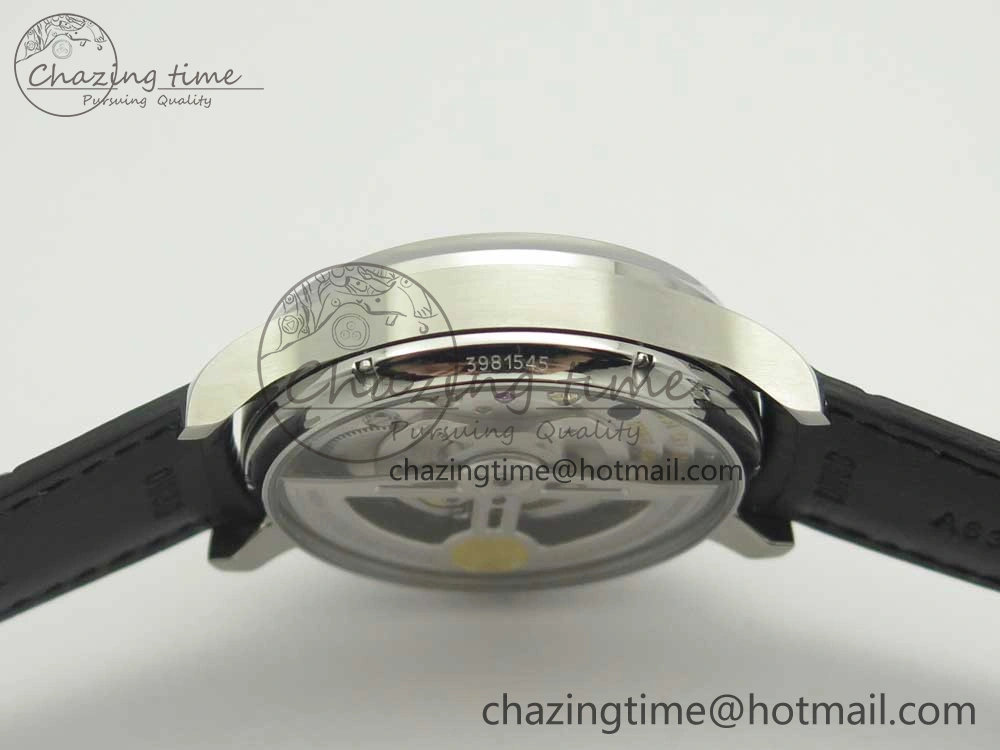 Portuguese Tourbillon IW5463 SS ZF Best Edition Black Dial on Black Leather Strap TimelessDesign 7173