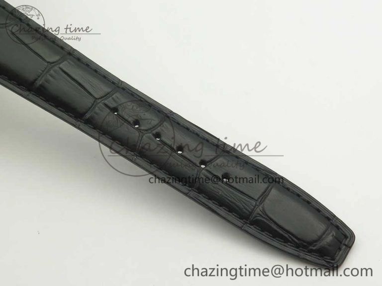 Portuguese Tourbillon IW5463 SS ZF Best Edition Black Dial on Black Leather Strap TimelessDesign 7173