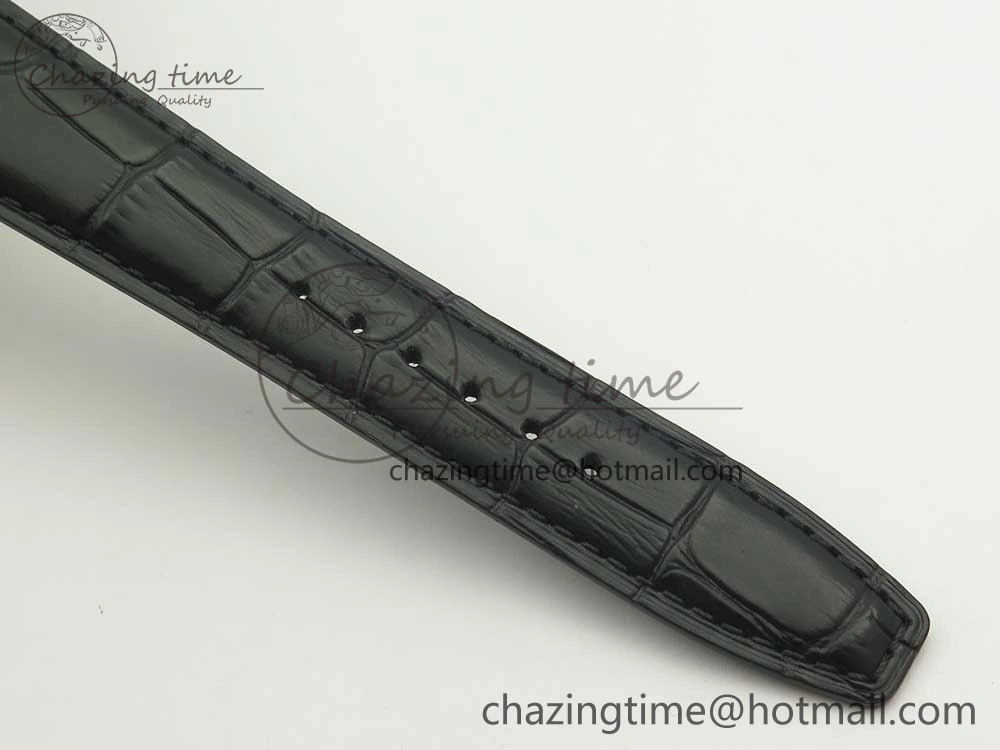 Portuguese Tourbillon IW5463 SS ZF Best Edition Black Dial on Black Leather Strap TimelessDesign 7173