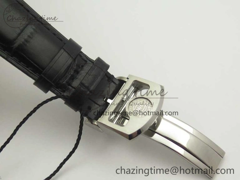 Portuguese Tourbillon IW5463 SS ZF Best Edition Black Dial on Black Leather Strap TimelessDesign 7173