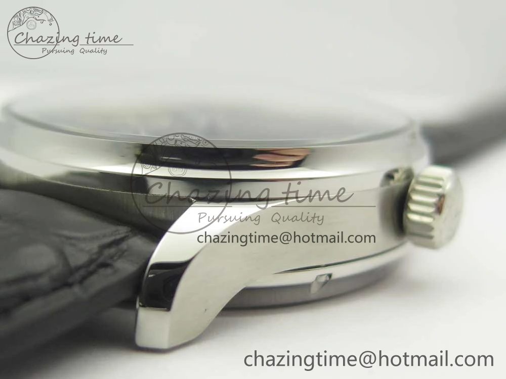 Portuguese Tourbillon IW5463 SS ZF Best Edition Black Dial on Black Leather Strap TimelessDesign 7173