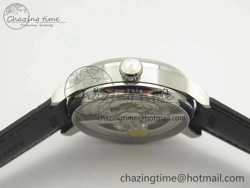 TravelReady Portuguese Tourbillon IW5463 SS ZF Best Edition Blue Dial on Black Leather Strap 7171