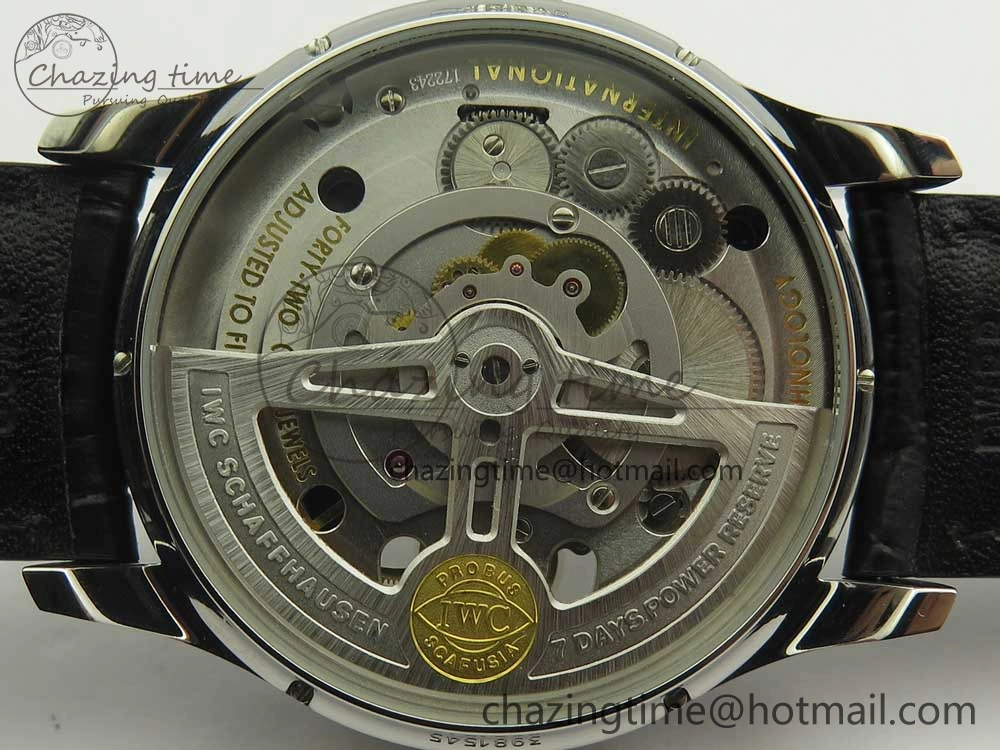TravelReady Portuguese Tourbillon IW5463 SS ZF Best Edition Blue Dial on Black Leather Strap 7171