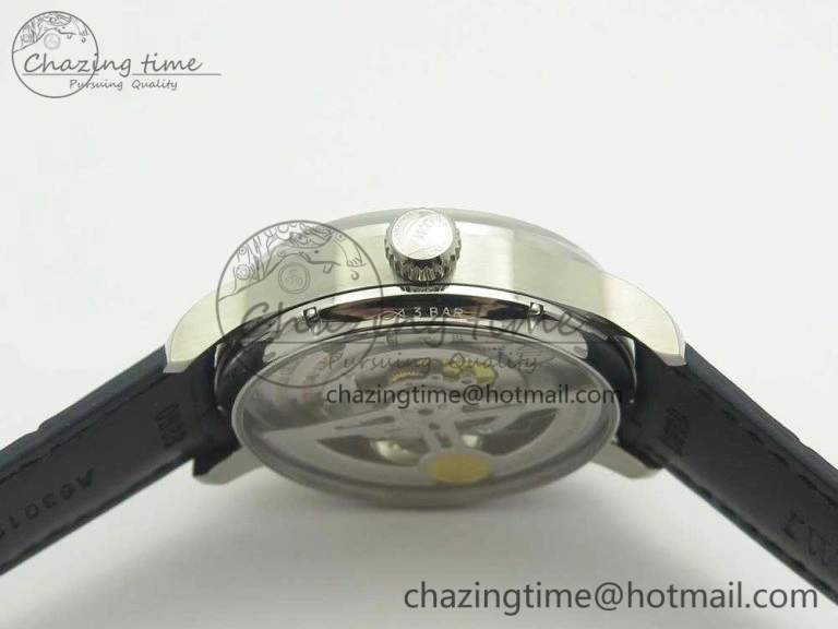 Portuguese Tourbillon IW5463 SS ZF Best Edition White Dial Blue Hands on Blue Leather Strap Packable 7172