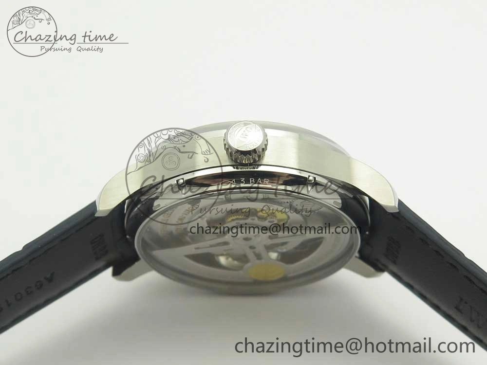Portuguese Tourbillon IW5463 SS ZF Best Edition White Dial Blue Hands on Blue Leather Strap Packable 7172