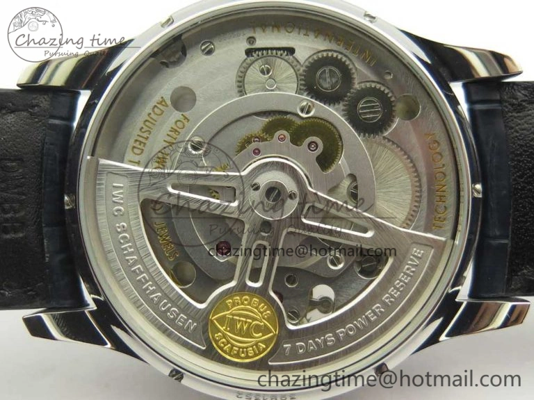 Portuguese Tourbillon IW5463 SS ZF Best Edition White Dial Blue Hands on Blue Leather Strap Packable 7172