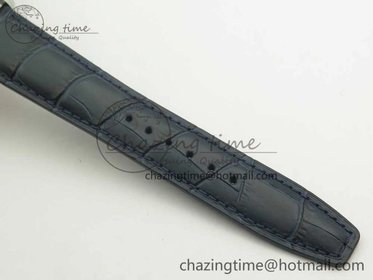 Portuguese Tourbillon IW5463 SS ZF Best Edition White Dial Blue Hands on Blue Leather Strap Packable 7172