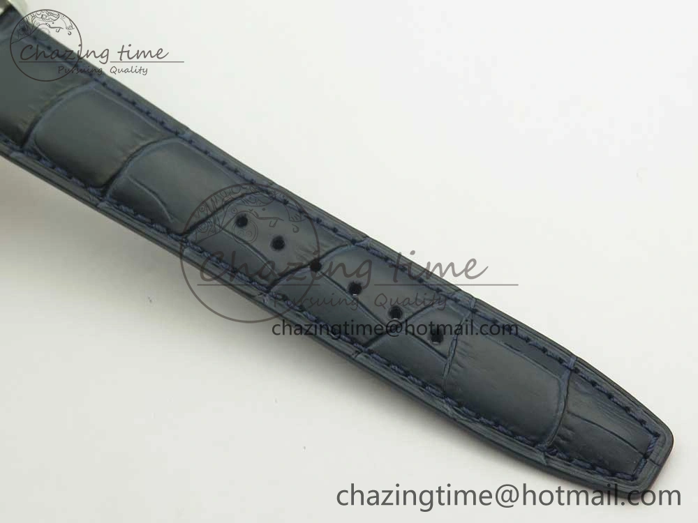Portuguese Tourbillon IW5463 SS ZF Best Edition White Dial Blue Hands on Blue Leather Strap Packable 7172