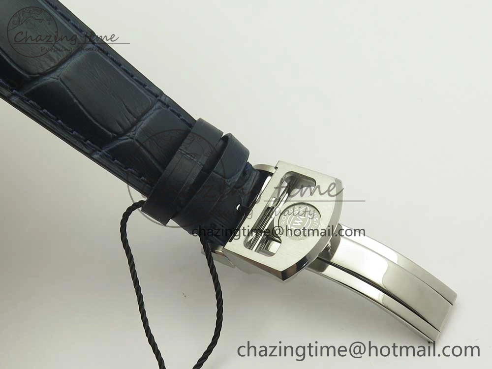 Portuguese Tourbillon IW5463 SS ZF Best Edition White Dial Blue Hands on Blue Leather Strap Packable 7172