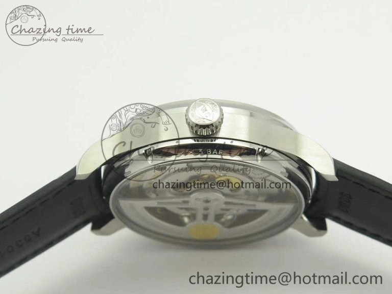 Portuguese Tourbillon IW5463 SS ZF Best Edition White Dial on Black Leather Strap Minimalist 7170