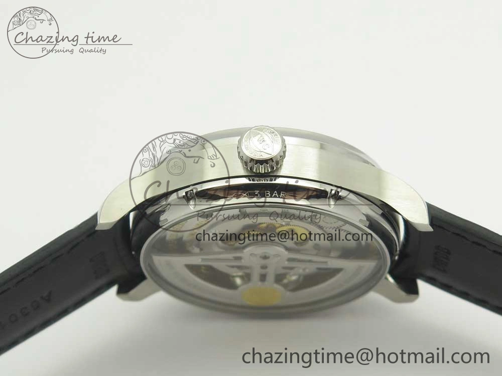 Portuguese Tourbillon IW5463 SS ZF Best Edition White Dial on Black Leather Strap Minimalist 7170