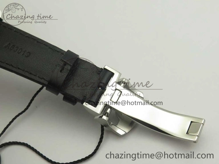 Portuguese Tourbillon IW5463 SS ZF Best Edition White Dial on Black Leather Strap Minimalist 7170