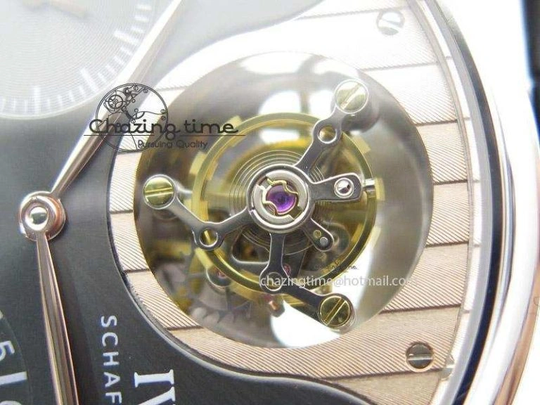 Portuguese Tourbillon Mystere SS TF Best Edition Black Dial on Black Croc Leather Strap Unisex 7383