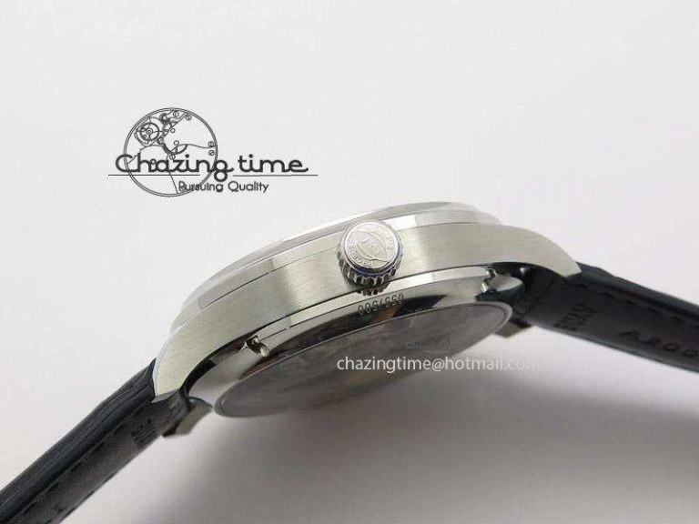 Soft Portuguese Tourbillon Mystere SS TF Best Edition White Dial on Black Croc Leather Strap 7384