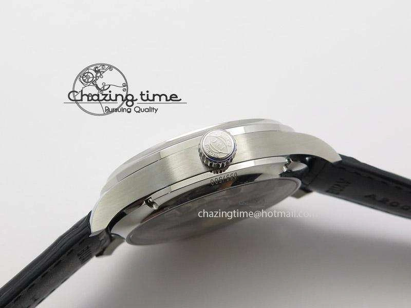 Soft Portuguese Tourbillon Mystere SS TF Best Edition White Dial on Black Croc Leather Strap 7384