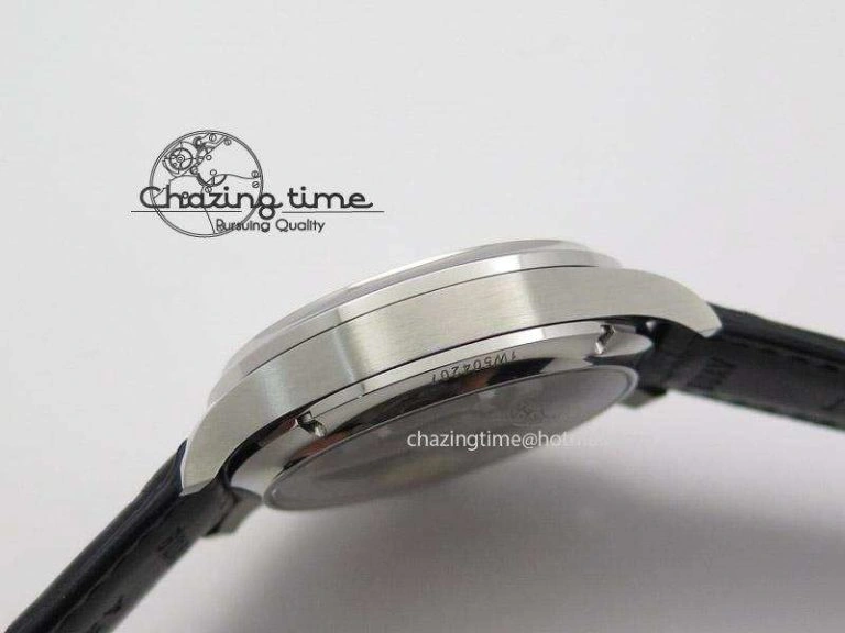 Soft Portuguese Tourbillon Mystere SS TF Best Edition White Dial on Black Croc Leather Strap 7384