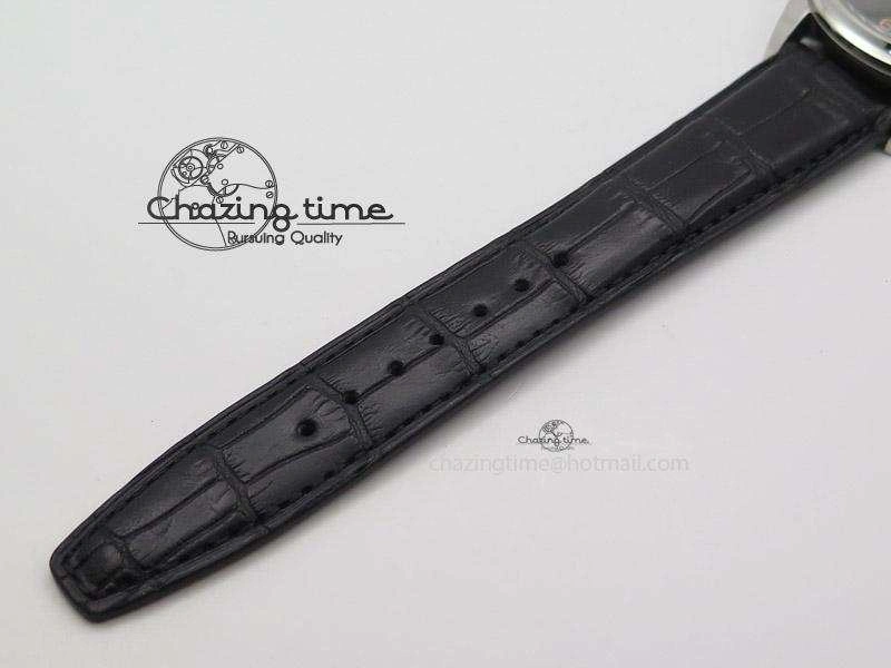 Soft Portuguese Tourbillon Mystere SS TF Best Edition White Dial on Black Croc Leather Strap 7384