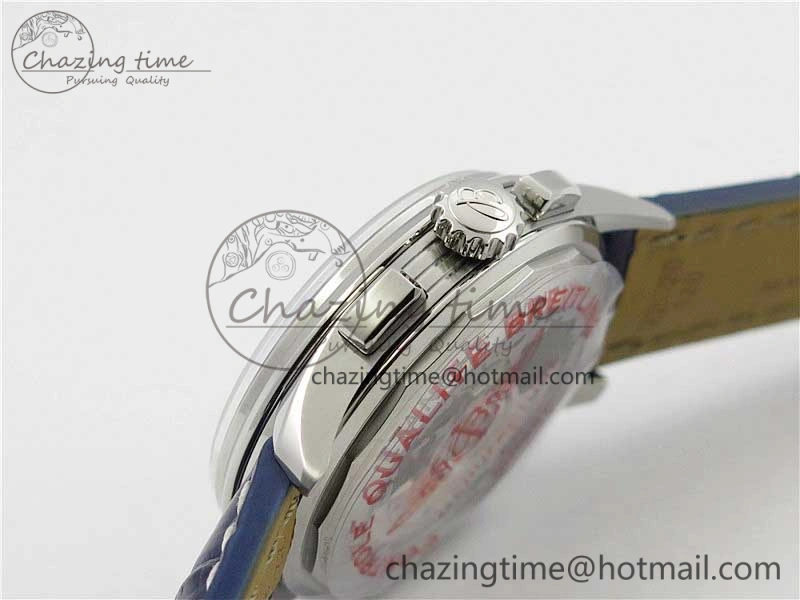 GoodFit Premier B01 Chrono SS 42mm GF 1:1 Best Edition Blue Dial on Blue Leather Strap A 5587