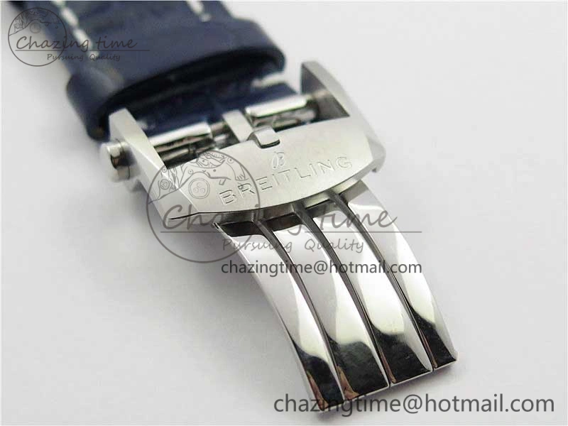 GoodFit Premier B01 Chrono SS 42mm GF 1:1 Best Edition Blue Dial on Blue Leather Strap A 5587