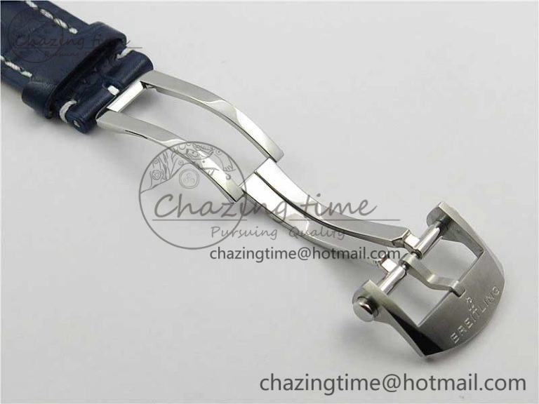 GoodFit Premier B01 Chrono SS 42mm GF 1:1 Best Edition Blue Dial on Blue Leather Strap A 5587