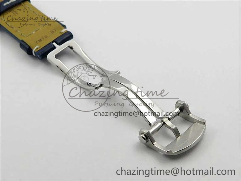 GoodFit Premier B01 Chrono SS 42mm GF 1:1 Best Edition Blue Dial on Blue Leather Strap A 5587