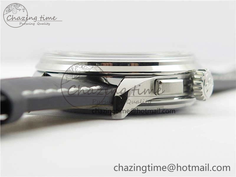 Attractive Premier B01 Chrono SS 42mm GF 1:1 Best Edition Gray Black Dial on Black Leather Strap A 5586