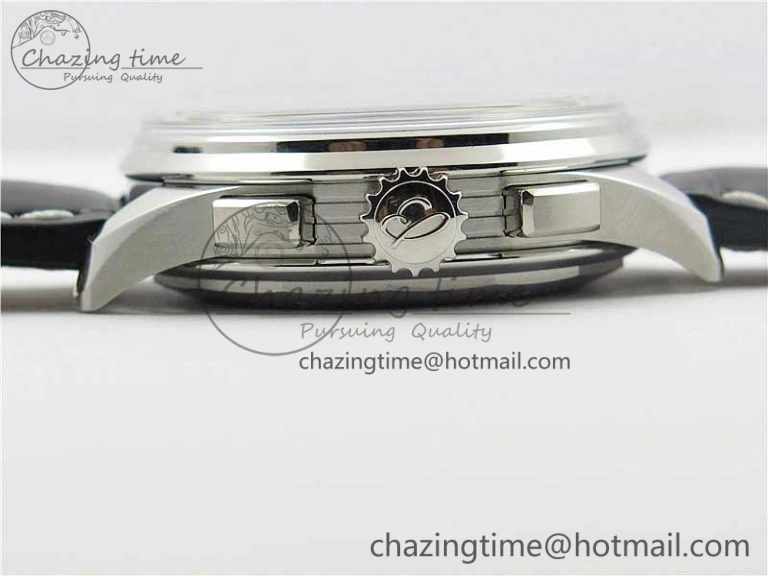 Attractive Premier B01 Chrono SS 42mm GF 1:1 Best Edition Gray Black Dial on Black Leather Strap A 5586