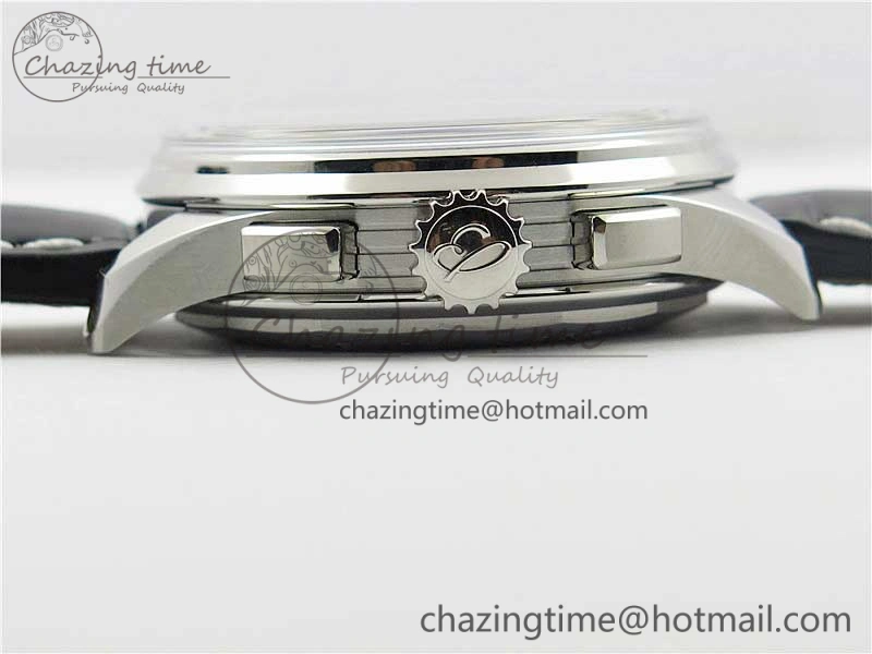 Attractive Premier B01 Chrono SS 42mm GF 1:1 Best Edition Gray Black Dial on Black Leather Strap A 5586