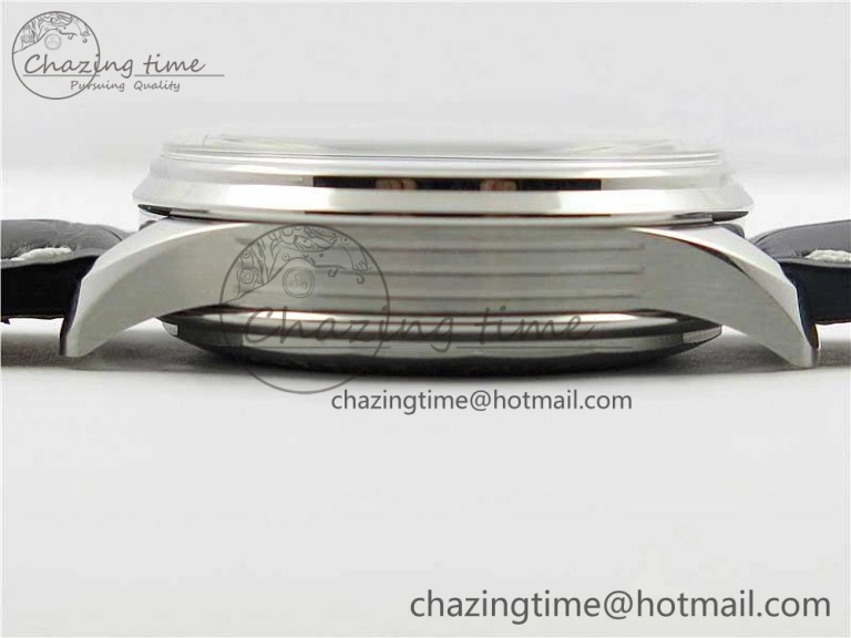 Attractive Premier B01 Chrono SS 42mm GF 1:1 Best Edition Gray Black Dial on Black Leather Strap A 5586